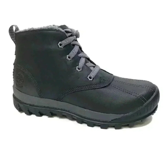 TIMBERLAND MT Hayes Black Leather Waterproof Snow Boots A18KX, Womens 7 - Picture 1 of 8